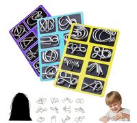 Metal Montessori Puzzle Solving 24, 3D Metal Brain Teaser Set per adulti, 24 pezzi Wire Ring Disentanglement Physics Mind Games, Reverse Thinking Puzzles for Gift Challenge (C+D+E)