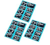 Metal Montessori Puzzle Solving for Adults, Stress-Relief Metal Wire Puzzle Set, Brain Teaser Puzzles for Focus Training, Office, Travel (BB)