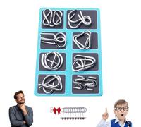 Metal Montessori Puzzle Solving Set, 3D Montessori Metal Puzzle Solving, Reverse Thinking Physics Mind Games, IQ Logic Mind Games for Focus & Patience (B#)