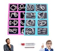 Metal Montessori Puzzle Solving Set, 3D Montessori Metal Puzzle Solving, Reverse Thinking Physics Mind Games, IQ Logic Mind Games for Focus & Patience (B#+C#)