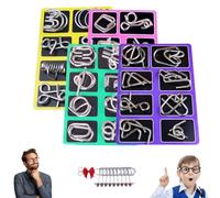 Metal Montessori Puzzle Solving Set, 3D Montessori Metal Puzzle Solving, Reverse Thinking Physics Mind Games, IQ Logic Mind Games for Focus & Patience (A+C+D+E)