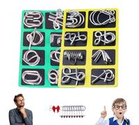 Metal Montessori Puzzle Solving Set, 3D Montessori Metal Puzzle Solving, Reverse Thinking Physics Mind Games, IQ Logic Mind Games for Focus & Patience (A#+D#)