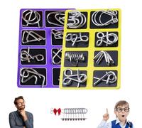 Metal Montessori Puzzle Solving Set, 3D Montessori Metal Puzzle Solving, Reverse Thinking Physics Mind Games, IQ Logic Mind Games for Focus & Patience (A+E#)