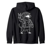 Metal Music Bassotto Rock Musik Funny Heavy Metal Dog Felpa con Cappuccio