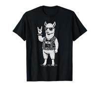 Metal Music Lama Alpaca Funny Rock Musik Heavy Metal Maglietta