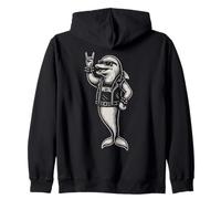 Metal Musica Delfino Rock Musik Heavy Metal Felpa con Cappuccio