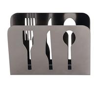 Metal Napkin Holder Elegant Knife Fork Cutout Pattern Anti Slip Upright Napkin Holder Bars Restaurants Hotels (Brozen)