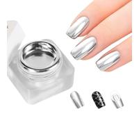 Metal Painting Gel, Mirror Art Manicure Polish, UV Led Nail Design with High Pigment Shine, Long Lasting Formula, 1 Jar, Silver, for Beginners, Salon Use, Decoration Supplies,
