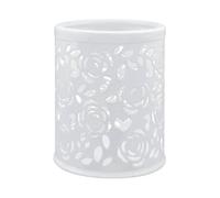 Metal Pen Holder, Rose Patterned Makeup Brush Holder, Pen Holder Cylinder
