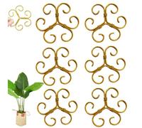 Metal Plant Stem Support Holder Gold Climbing House Plant Support, Growing Climbing Plant Care Thriving Growth for Monstera and Climbing Growth Accessories Indoor Outdoor Garden (6 Pcs)