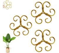 Metal Plant Stem Support Holder Gold Climbing House Plant Support, Growing Climbing Plant Care Thriving Growth for Monstera and Climbing Growth Accessories Indoor Outdoor Garden (3 Pcs)