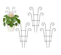 Metal Plant Trellis, 4 Pieces Vine Support Stakes, 9x14 Inches Garden Trellis with Vertical Growth, Flower Support, Plant Frame with Authentic Build, Indoor Garden Accessory for Pots and Balcony
