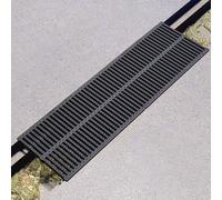 Metal Plastic Drain Grate Cover Set of 2 Channel Drainage Grates for Outdoor Use Cuttable Sewer Lids for Debris and Leaf Blocking