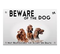 Metal plate Beware of the dog irish red setter