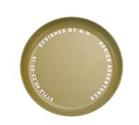 Metal Plates, Outdoor Dinnerware Set, 6.89x0.67 inches, Portable Smooth surfaces Design, Rust-Resistant Material, Ideal for Adults, Kids, Travel, Camping, Patio, Black/Dark Green