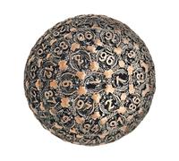 Metal Polyhedral Dice - Multi Faced 100 Sided Die, Premium Heavy Duty Material Sturdy Construction, Eye Catching Pattern Unique Collector’s Game Toy, Portable Tool | Ideal for Tabletop Strategy