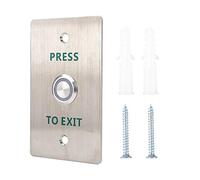 Metal Press to Exit Button Switch with LED, Access Control Release Switch, Stainless Steel Door Exit Push Button for DC 12~24V Systems, Automatic Reset Function, Wall Mountable for