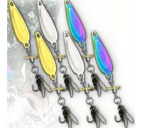 Metal Propeller Fishing Lure for Catching Fish, 3pcs Sequin Lure Fly Hook, Fly Spinning Propeller Metal Sequin Soft Bait with Floating Rotating Tail, for All Kinds of Fish (5.5g,6PCS)