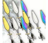 Metal Propeller Fishing Lure for Catching Fish, 3pcs Sequin Lure Fly Hook, Fly Spinning Propeller Metal Sequin Soft Bait with Floating Rotating Tail, for All Kinds of Fish (3g,9PCS)