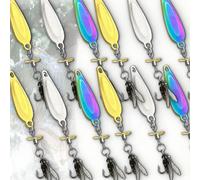 Metal Propeller Fishing Lure for Catching Fish, 3pcs Sequin Lure Fly Hook, Fly Spinning Propeller Metal Sequin Soft Bait with Floating Rotating Tail, for All Kinds of Fish (4.5g,12PCS)