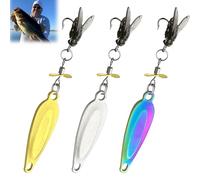 Metal Propeller Fishing Lure for Catching Fish, Fish Bait Freshwater, Fly Spinning Propeller Metal Sequin Soft Bait for All Kinds of Fish (MIX,5.5Grams)