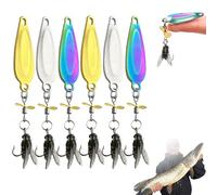 Metal Propeller Fishing Lure for Catching Fish, Fly Spinning Propeller Metal Sequin Soft Bait, 3D Bionic Fly Fishings Bait, Fish Attracting Sequin Lure for All Kinds of Fishing (Mix*6,M)