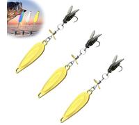 Metal Propeller Fishing Lure for Catching Fish, High-Vibration Flash Attracto, Spinnerbait 3D Eyes Bait with Propeller for All Kinds of Fish (3PCSGold,5.5g)