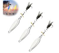 Metal Propeller Fishing Lure for Catching Fish, High-Vibration Flash Attracto, Spinnerbait 3D Eyes Bait with Propeller for All Kinds of Fish (3PCSSilver,5.5g)