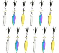 Metal Propeller Fishing Lure for Catching Fish, High-Vibration Flash Attracto, Spinnerbait 3D Eyes Bait with Propeller for All Kinds of Fish (12PCS MIX,5.5g)