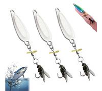 Metal Propeller Fishing Lure for Catching Fish, Metal Fly False Bait Hook, Spinnerbait 3d Swimming with Propeller Tail, High-Vibration Flash Attracto (3pcs Silver,L-5.5g)