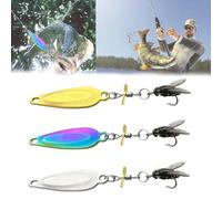 Metal Propeller Fishing Lure For Catching Fish, Spinnerbait 3D Bionic Swimming Bait, Fish Bites Saltwater Bait, Sequin Lure Fly Hook, High-Vibration Flash Attracto For All Kinds of Fish (S-3g,3PC)
