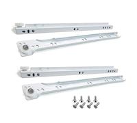 Metal Roller Drawer Slides 1 Pair 250 300 450 550mm, Bottom Mount Drawer Runners with 38kg Load - for Wardrobe/Keyboard Shelf/Dresser Track