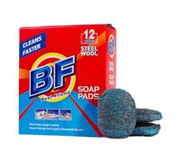 Metal Scouring Pad, Steel Wool Pad, 12 Pieces Heavy Duty Rust Proof Lightweight Compact Portable Sturdy Material Strong Build, Kitchen Cleaning Pads for Home Pots Pans, 2.76x2.36Inches