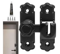 Metal Screen Door Latch Interior Locking Hardware Gear,Door Bolts And Locks | No-drilling Indoor Security Hook Door Latches for Bedroom Balcony Kitchen Backyard Barn Apartment School