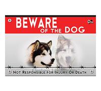 Metal sign Beware of the dog Alaskan Malamute