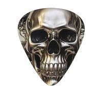 Metal Skeleton Group plettri per chitarra in formato sottile, medio e spesso, set da 12 pezzi, adatto per chitarra elettrica e vari strumenti