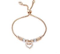 Metal,Small Fresh And Diamond Rose Titanium Steel Love Zircon Ladies European And American Fashion Gift Beautiful