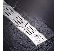 Metal Stainless Steel Shower Drain Kit Heavy Duty Floor Drainage Channel for Yard DrivewayRust Resistant Trench Grating Easy Installation