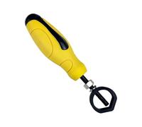 Metal Stamping Tools, Steel Stamp Holder with Safety Handle, Yellow Rubber Grip Compact Versatile Ideal for Leather Punching & Marking, Secure Precision Crafting