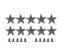 Metal Star Rivets Zinc Alloy High Glossy 20mm 5 Pointed Star Rivets with 7mm PH Screws for Leather Craft Clothing Shoes Jackets Belts Handbags 10 Pcs Christmas Gifts (Silver Black)