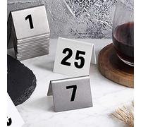 Metal Table Numbers 1-50/100, Table Numbers Cards Recyclable, Sturdy And Easy To Clean, Stackable, Double Sided For Easy Recognition, Restaurant Cafe Bar Place Table Mark(1 To 50)