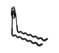 Metal Tennis Racket Holder, Wall-Mount Badminton & Paddle Rack, Storage Organizer with Utility Hooks, Display Rack Holds Up to 6 Racquets, Black