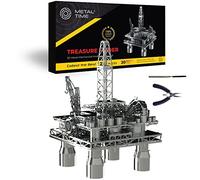 METAL-TIME Offshore Drilling Rig Modello, Metal Model Kits, Offshore Platform, 3D Metal Puzzle, Treasure Finder 3D Kit di modelli da costruire per adulti, 8 livelli di difficoltà, 250 Pezzi.
