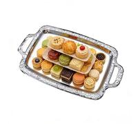 Metal Trays for Food | with Handles Large Aesthetic Table Decor - Food Display Metal Serving,for Bread Cake Charcuterie Dessert Party Home Kitchen Restaurant Bar Cafe