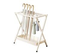 Metal Umbrella Stand for Entryway Freestanding Rain Umbrella with Removable Drip Tray Foldable Design Stylish White Color Home & Office