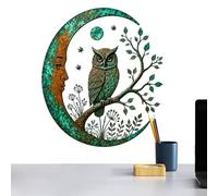 Metal Wall Art - Crescent Owl Tree Cutout, Rustic Handcrafted Decor