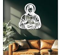 Metal Wall Art Wall Sculpture Jesus, Christian Hanging, Jesus Sacred He Decor, for Living Room Bedroom Classroom Place of Worship (White, 19"X30"/ 47X76 Cm, Unframed)