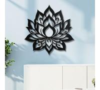 Metal Wall Art Wall Sculpture Mandala, Mandala Decor,Large Flower Hanging, Modern Home Decoration, Living Room Bedroom Bathroom (Black, 30"X30"/76X76 Cm, Unframed)