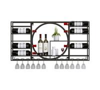 Metal Wall Mounted Wine Rack, Floating Bottle Shelf for Kitchen Bar Decor, Modern Black Storage Organizer, 35.4x4.3x16.5in