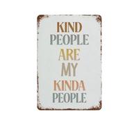 Metal Wall Sign Kind People Art 12x8 Inch